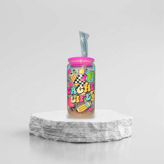 Teacher Life Glass Cup